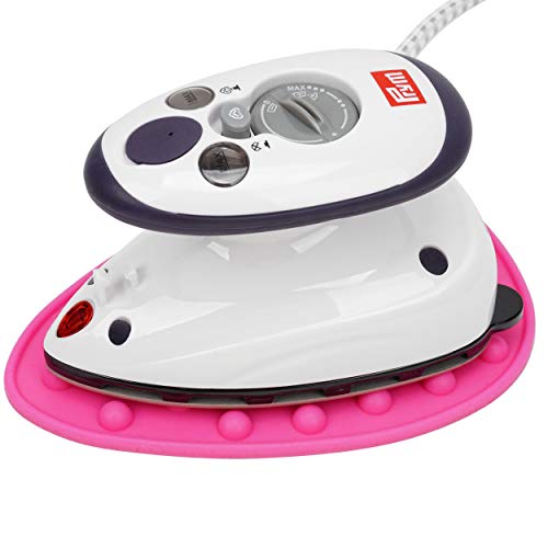 Prym Mini Dampf Bügeleisen Mit SEMPLIX Silikon Ablage Im Set (Pinky), Kleines Leichtes Für Reise und Zuhause von SEMPLIX