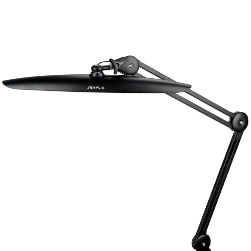 SEMPLIX LED Arbeitslampe 182 LED/Lichtfarbe einstellbar/dimmbar/Tischklemme (schwarz) von SEMPLIX