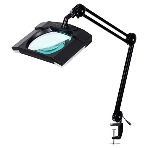SEMPLIX LED Lupenleuchte 60 LEDs schwarz (Linse 189 mm x 157 mm/Tischklemme) von SEMPLIX