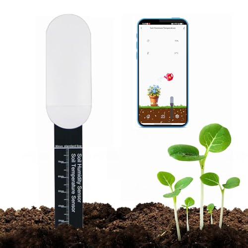 Intelligentes Bodenfeuchtemessgerät: Zigbee-Bodenfeuchtesensor mit App-Steuerung, Verlaufsdaten, Bodentester mit Feuchtigkeits-/Temperatursensor, Erfordert Tuya Zigbee-Hub, Bodenmessgerät für Garten von SENCKIT