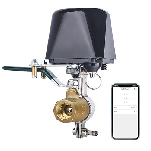 Intelligentes Wasserventil: WiFi-Gasabsperrventil-Controller, Wasserventil-Abschalt-Timer, App-Fernbedienung, kompatibel mit Amazon Alexa Google Home, für Kitchen Garden Farm von SENCKIT