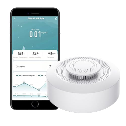 【Smart Air Quality Monitor】WiFi Indoor Air Quality Meter Detects CH2O, CO2, VOC, Temperature and Humidity, APP Control, Thermometer Humidity Monitor For Smart Home Automation von SENCKIT