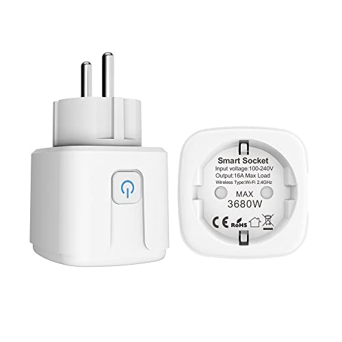 Smart Plug Wifi Steckdose:16A Wifi Smart Plugs mit Timer und Countdown-Funktion, App-Fernbedienung,kein Hub erforderlich, Energiemonitor Smart Socket Switch Funktioniert mit Alexa (Wifi,1-pack) von SENCKIT