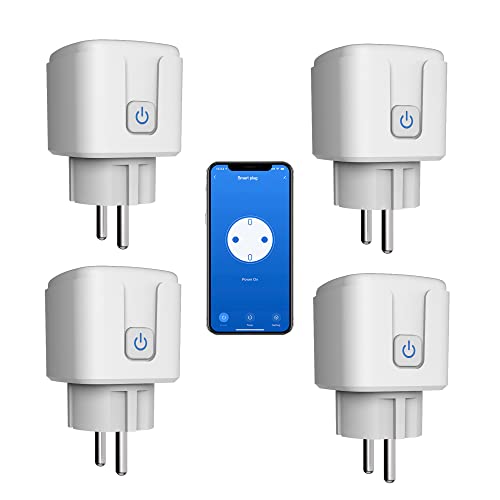 Smart Plug Wifi Steckdose:16A Wifi Smart Plugs mit Timer und Countdown-Funktion,App-Fernbedienung, kein Hub erforderlich, Energiemonitor Smart Socket Switch Funktioniert mit Alexa (Wifi,4-pack) von SENCKIT