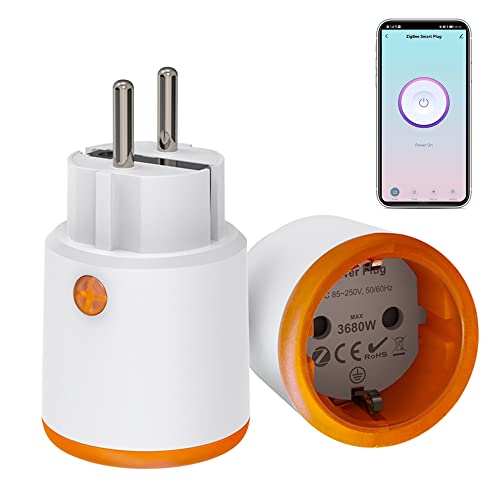 Smart Plugs,ZigBee Smart Socket mit Timer&Stromverbrauchsüberwachung,programmierbarer Stecker,der von der Tuya App gesteuert wird,16A Voice Control Smart Plug Kompatibel Alexa&Google Home.1 Pack von SENCKIT