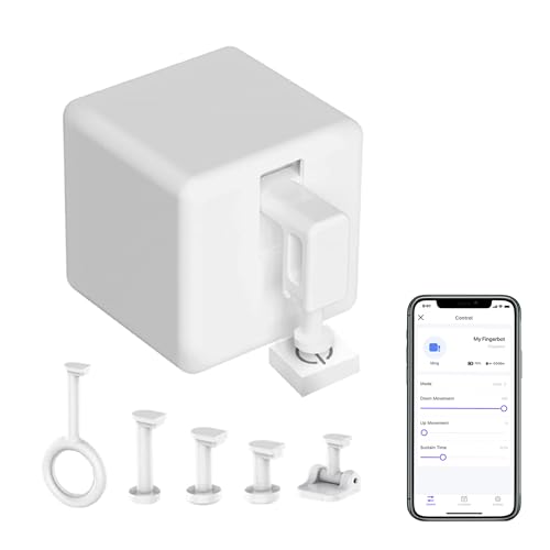 Smart Switch Button Pusher: Bluetooth Fingerbot Plus mit Toolkit für alle Schalter, Tuya App-Steuerung, Tuya Bluetooth Hub hinzufügen, um es mit Alexa, Google Home kompatibel zu machen (weiß) von SENCKIT