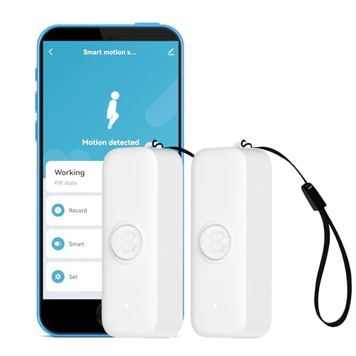 【WLAN Bewegungsmelder】 Smart Bewegungsmelder PIR Infrarot Bewegungsmelder für Alarmanlage & Smart Home Automatisierung, App Fernüberwachung, Kompatibel mit Alexa (2er-Pack) von SENCKIT