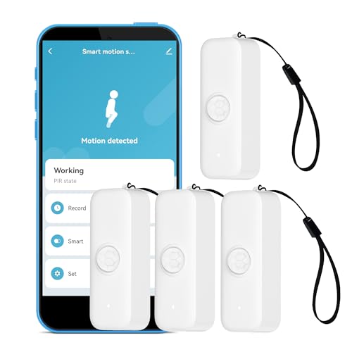 【WLAN Bewegungsmelder】 Smart Bewegungsmelder PIR Infrarot Bewegungsmelder für Alarmanlage & Smart Home Automatisierung, App Fernüberwachung, Kompatibel mit Alexa (4er-Pack) von SENCKIT