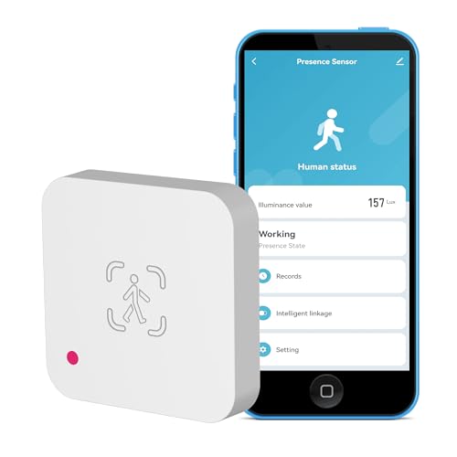 WiFi-Anwesenheitssensor: Intelligenter Bewegungssensor mit 5,8 GHz mmWave-Radar, Zonenpositionierung, App-Benachrichtigungsalarme, Echtzeit-Anwesenheitssensor für die Heimautomatisierung, unterstützt von SENCKIT