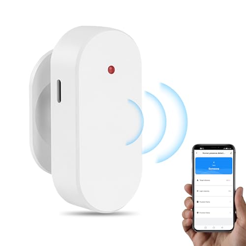 WiFi-Präsenz-Sensor: 24 G mmWave Radar eingebauter Lichtsensor, Zonenpositionierung, Empfindlichkeit einstellbar, Tuya App-Fernbedienung, kompatibel mit Alexa, intelligenter Bewegungsmelder für von SENCKIT