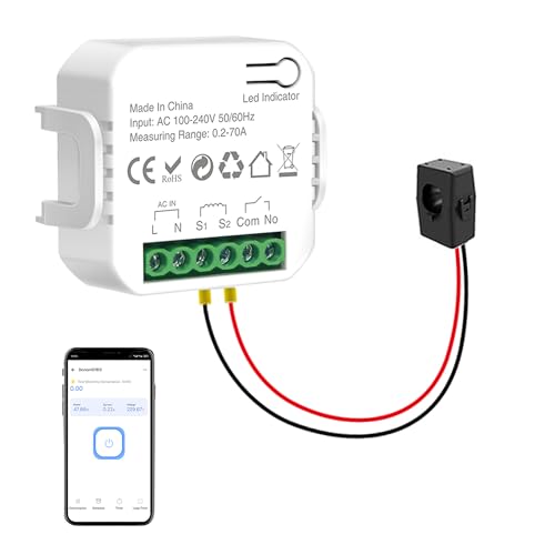 WiFi Smart Energy Monitor: Intelligenter Stromzähler, Echtzeit-Stromverbrauchs-Tracker, Verfolgung von Spannung und Strom über die eWeLink-App, Smart-Home-Stromverbrauchsanalysator für das Homeoffice von SENCKIT