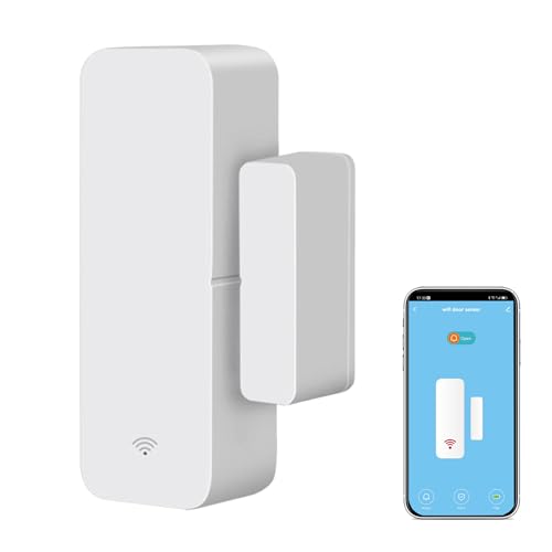 WiFi Türsensor Fenster Detektor: Smart Window Contact Sensor, Wireless Magnetic Door Open Detector with Free Bentification Alerts, Compatible with Alexa Google Assistant (1-Pack) von SENCKIT