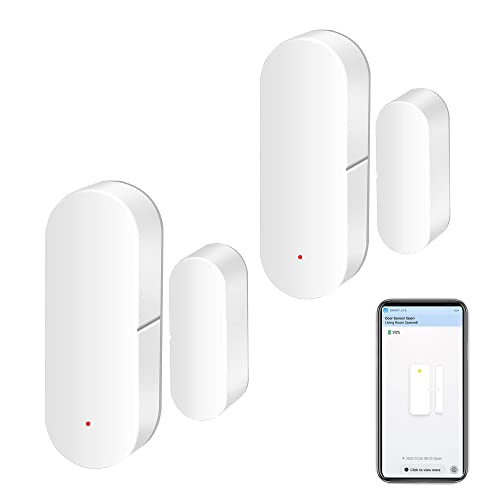 WiFi-Türsensor: Intelligente Tür-Offen-/Geschlossen-Detektoren, drahtlose Fenstersensor-App-Benachrichtigung, Kontaktsensor für die Sicherheit zu Hause, passend für Alexa Google Assistant (2pack) von SENCKIT