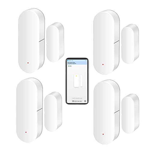 WiFi-Türsensor: Intelligente Tür-Offen-/Geschlossen-Detektoren, drahtlose Fenstersensor-App-Benachrichtigung, Kontaktsensor für die Sicherheit zu Hause, passend für Alexa Google Assistant (4pack) von SENCKIT
