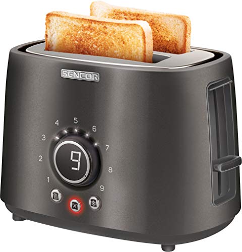 Sencor STS6058BK STS 605 Toaster, Edelstahl, Schwarz von SENCOR