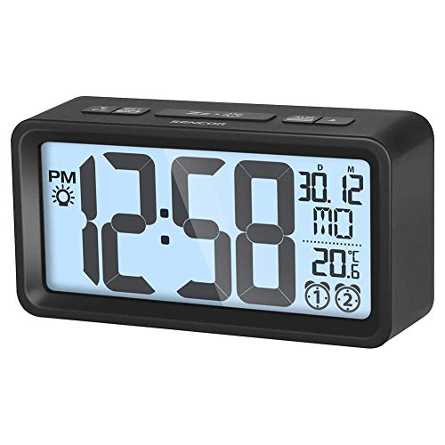 SENCOR SDC 2800 B Wecker mit Thermometer, Digitale Uhrzeit, Schwarz von SENCOR