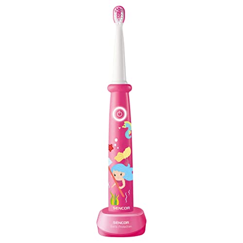 SENCOR SOC 0911RS Elektrische Schallzahnbürste für Kinder, LED-Ladezustandsanzeige der Batterie, Rosa von SENCOR