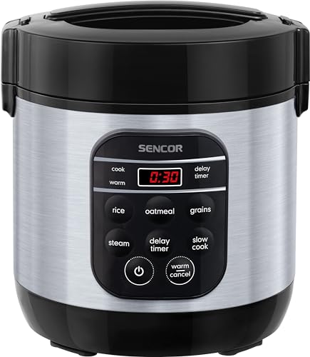 SENCOR SRM 0650SS Multifunktionaler Reiskocher mit 5 speziellen Kochmodi, 350 W, silberfarben von SENCOR