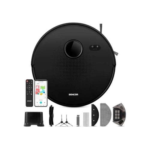 SENCOR SRV 9020BK 2-in-1 Saugroboter mit Wischfunktion, 3000 Pa, LiDAR-Navigation, 40W, 130 Min. Laufzeit von SENCOR