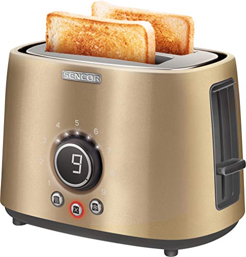 SENCOR STS 6057CH 2-Scheiben-Toaster (1000 Watt, Elektronischer Timer - 9 Stufen der Röstintensitätr) sandfarbe / champagnerfarbe von SENCOR