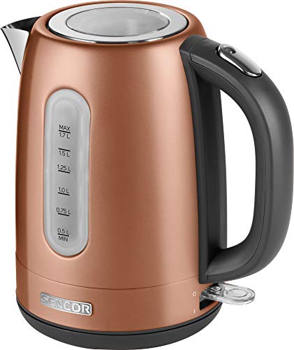 SENCOR SWK 1776GD Wasserkocher aus Edelstahl mit abnembarem Filter (2150 Watt, Volumen 1,7 L) metallic braun von SENCOR