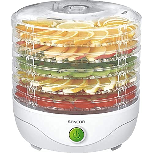 Sencor 41006105 SFD 750WH Dörrgerät für-Klötzen, Pflaumen, Aprikosen, Bananen,Trockenfleisch, getrockneten Fischen, 250 W, Food dehydrator, Edelstahl Kunststoff, Weiss von SENCOR