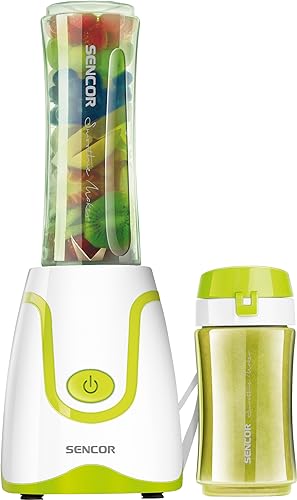 Sencor Ultra leistungsstarker Smoothie-Standmixer, 500 W, 2 Flaschen Tritan, 0,6 l & 0,3 l, BPA-frei, Titanklingen, langlebig, Anti-Oxidation – der leistungsstärkste Mini-Standmixer, ideal für von SENCOR