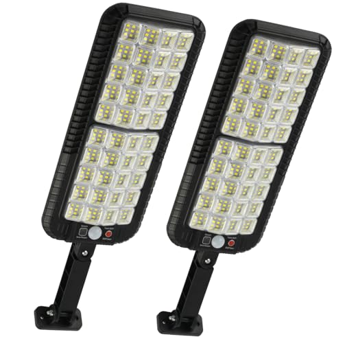 SENDALE 200W Solar Straßenlaterne mit Fernbedienung,256 LED Straßenlampe mit Bewegungsmelder Sensor IP65 Wasserdich Außen Solar Flutlichter Dämmerung bis zum Morgengrauen Außen Wegeleuchte von SENDALE