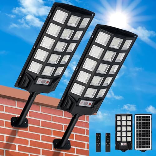 SENDALE 500W Solarlampen für außen,Solarlampen 2 Stück mit Fernbedienung,6500K Solar Straßenlaterne Dämmerung bis zum Morgengrauen IP66 Solar Wegeleuchte im Freien für Gärten Garage SENDALE 500W Solarlampen für außen,Solarlampen 2 Stück mit Fernbedienung,6500K Solar Straßenlaterne Dämmerung bis zum Morgengrauen IP66 Solar Wegeleuchte im Freien für Gärten Garage von SENDALE