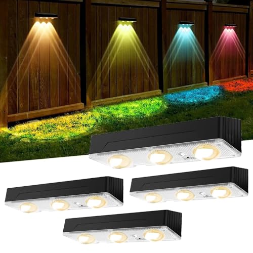 SENDALE Solarlampen für Außen Garten,4 Stück Solarleuchten für Außen,12 RGB Modi Solarleuchten Garten,Auto ON/OFF Garten Solarleuchten für Außen, Gartendeko Balkon Deko von SENDALE