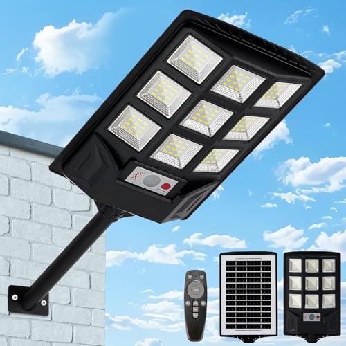 SENDALE Solarlampen für außen,Solarlampen mit Fernbedienung,6500K Solar Straßenlaterne Dämmerung bis zum Morgengrauen IP66 Solar Wegeleuchte im Freien für Gärten Garage (1) von SENDALE