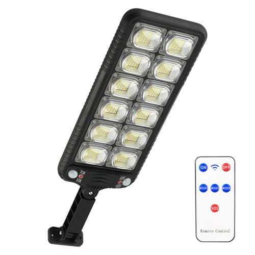 SENDALE Upgrade 300LED Solar Straßenlaterne mit Fernbedienung,20000LM Solarlampen mit Doppel Bewegungssensor,240° Beleuchtungswinkel Straßenleuchte für Außenbereichi,IP65 Wasserdicht Solar Wegeleuchte von SENDALE