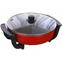 Senderpick - 1300W 6L Haushalt Elektro Twin Hot Pot Feuertopf Suppentöpfe Kochwerkzeug Stieltopf Kochgeschirr Kochtopf 38x18cm Rot von SENDERPICK