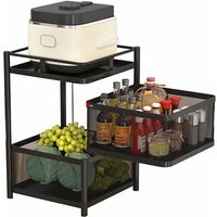 Senderpick - 2 Schichten Küchen Organizer Küchenregal Lagerregal Gastro Regal Standregal Haushaltsregal aus Kohlenstoffstahl Küchenzubehör Regal von SENDERPICK