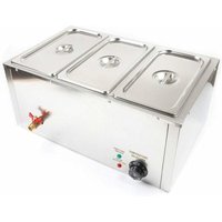 Senderpick - 220V Wasserbad Speisenwärmer Elektrischer Bain Marie Buffet Dampfgarer Suppenstation Warmhalteplatte 850W 3X7L3 Topf Aufsatzwärmer von SENDERPICK