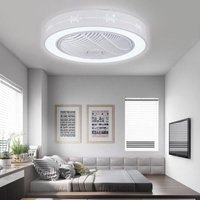 Senderpick - 23''weißer Deckenventilator mit Beleuchtung Fan Ceiling Fan Pendelleuchte Kronleuchter Dimmbar led Licht mit Fernbedienung von SENDERPICK