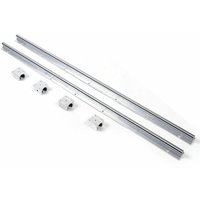 2X SBR16 Linearführung Linearwelle Rail+4X SBR16UU Lagerblock Metal 1500mm silber Linearlager Gleitschiene Set Metal von SENDERPICK