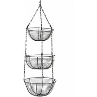 Senderpick - 3 Etagen Körbe Hängekorb Hänge Etagere Obstkorb Küchenampel Obsthängekorb Hängeampel 84cm Schwarz von SENDERPICK