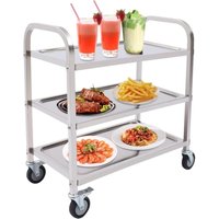 3-stöckiger Servierwagen 360° drehbarer Küchenwagen mit Bremse Robustes Küchenregal mit Rollen Kommerzieller Servierwagen 85 x 45 x 90 cm 3-stöckiger Servierwagen 360° drehbarer Küchenwagen mit Bremse Robustes Küchenregal mit Rollen Kommerzieller Servierwagen 85 x 45 x 90 cm von SENDERPICK