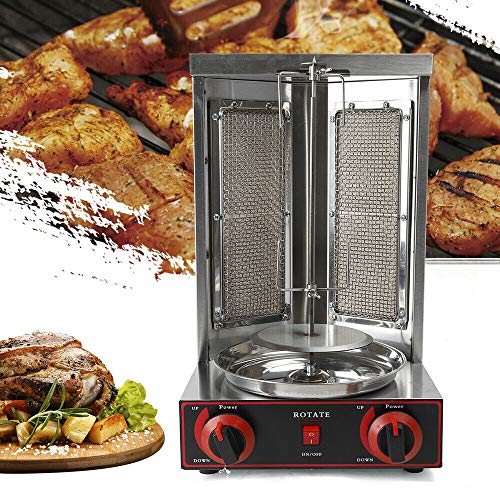 3000W Dönergrill Dönerspieß Gyrosgrill 2-Brenner Gas Kebap Grill Tischgrill Döner Kebab Machine Vertikalgrill Hähnchengril von SENDERPICK