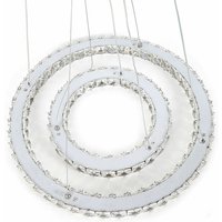 Senderpick - 48W led Hängelampe Kristall 2/3 Ringe Deckenlampe Kronleuchter Pendelleuchte + Fernbedienung Dimmbar von SENDERPICK