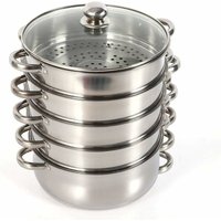 5-Tier Dampfgarer 26cm Dampfkochtopf Kochtopf Dampfkocher Edelstahl+ Glasdeckel 5-Tier Dampfgarer 26cm Dampfkochtopf Kochtopf Dampfkocher Edelstahl+ Glasdeckel von SENDERPICK
