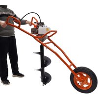 63CC Pfostenloch-Graber 3HP Gasmotor Erdbohrer Benzin Erdbohrer Schubkarre mit 11"-Bohrer zum Bohren von Zäunen Garten Baumpflanzung (Rot) von SENDERPICK