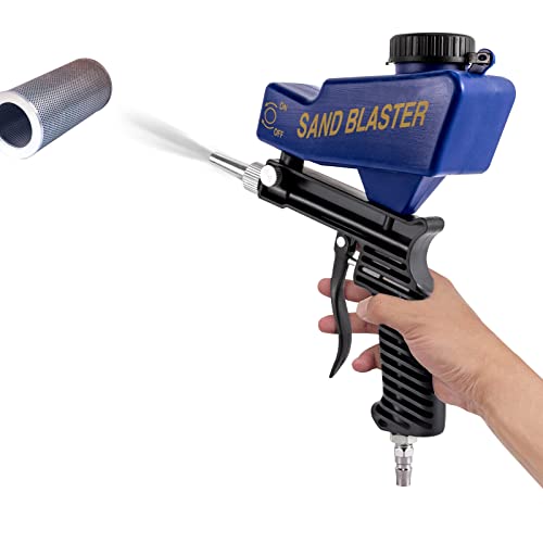 90PSI Profi Sandstrahlpistole Sandstrahler Tragbare Gravity Gun Sandstrahlgerät Druckluft Düsenspitze Sandblasting Set von SENDERPICK