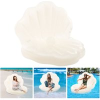 Aufblasbarer Muschelschwimmring mit Griff, ohne Pumpe, Größe aufgeblasen 120 x 120 cm, aufblasbarer Muschelschwimmring für Schwimmbecken, von SENDERPICK