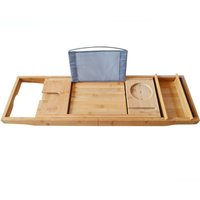 Senderpick - Badewannenbrett Badewannenablage Wannenablage Schreibtisch Regal Ablage Holzablage Verstellbar Bambusholz von SENDERPICK