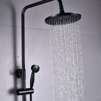 Badezimmer Wasserhahn Duscheset Duscharmatur Wandmontage Regenschauer Regen Komplett Duschset mit Handbrause von SENDERPICK
