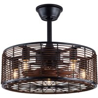 Senderpick - Braun Lampenschirm Deckenlampe Deckenventilator Mit Licht Fernbedienung Timing von SENDERPICK