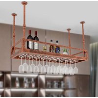 Deckenweinregal Höhenverstellbar Dekoratives Regal aus Eisen Einlagiges Deckenregal Deckenweinregal Höhenverstellbar Dekoratives Regal aus Eisen Einlagiges Deckenregal von SENDERPICK