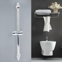 Senderpick - Duschschiene aus Edelstahl 66 cm mit Duschkopfhalter Duschschiene mit verstellbarem Duschkopf für Handbrause Verchromte Duschschiene von SENDERPICK